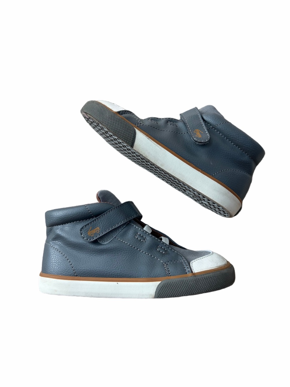 See Kai Run Toddler Size 11 Belmont II Grey White Tan High Top Sneakers